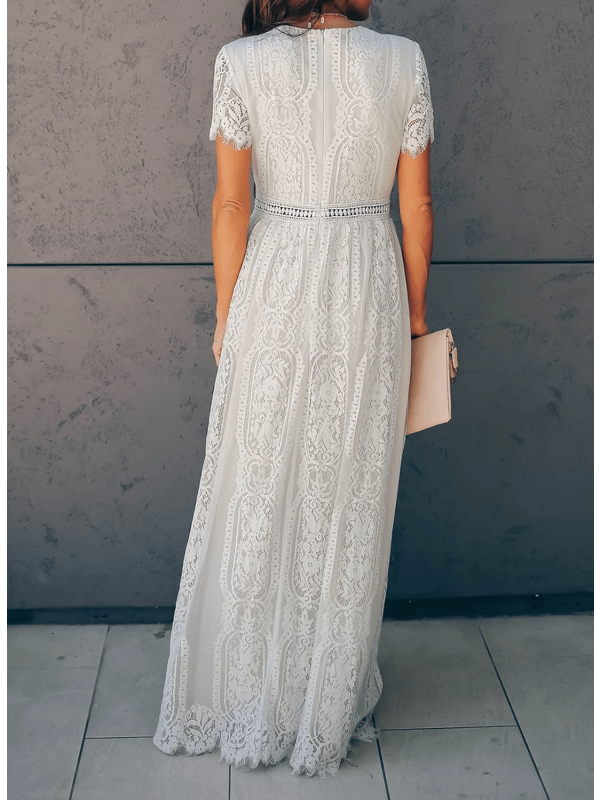 Kvinnors Bomullsklänning Kortärmad