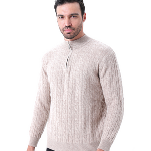 100% Cashmere Woven Half Zip