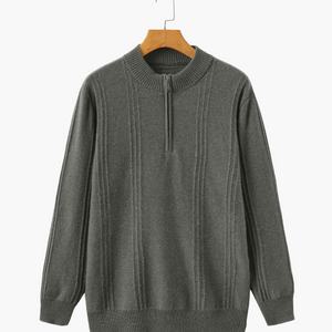 100% Cashmere Ribbed Half Zip