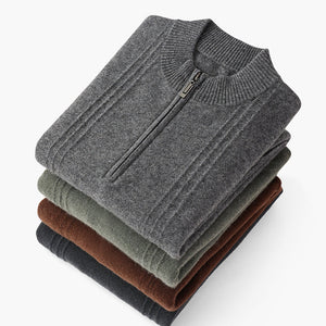 100% Cashmere Ribbed Half Zip
