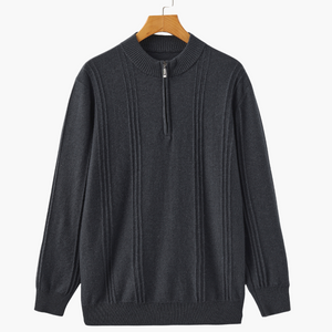 100% Cashmere Ribbed Half Zip
