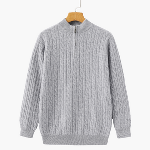 100% Cashmere Woven Half Zip