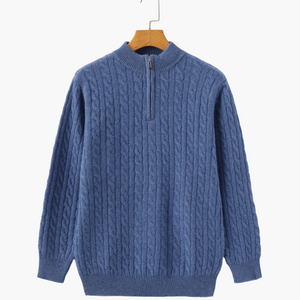 100% Cashmere Woven Half Zip