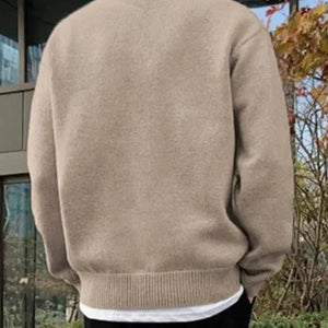 Woolen Button Half Zip