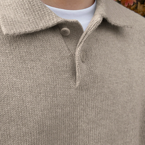 Woolen Button Half Zip