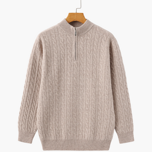100% Cashmere Woven Half Zip