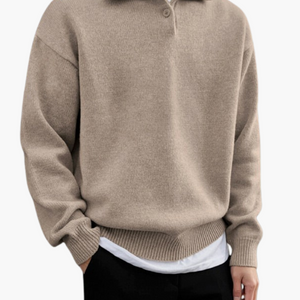 Woolen Button Half Zip