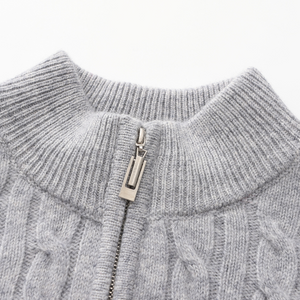 100% Cashmere Woven Half Zip