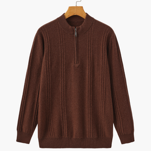 100% Cashmere Ribbed Half Zip