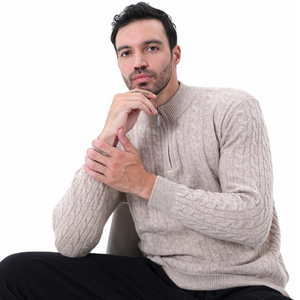 100% Cashmere Woven Half Zip