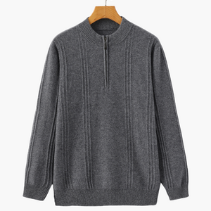 100% Cashmere Ribbed Half Zip