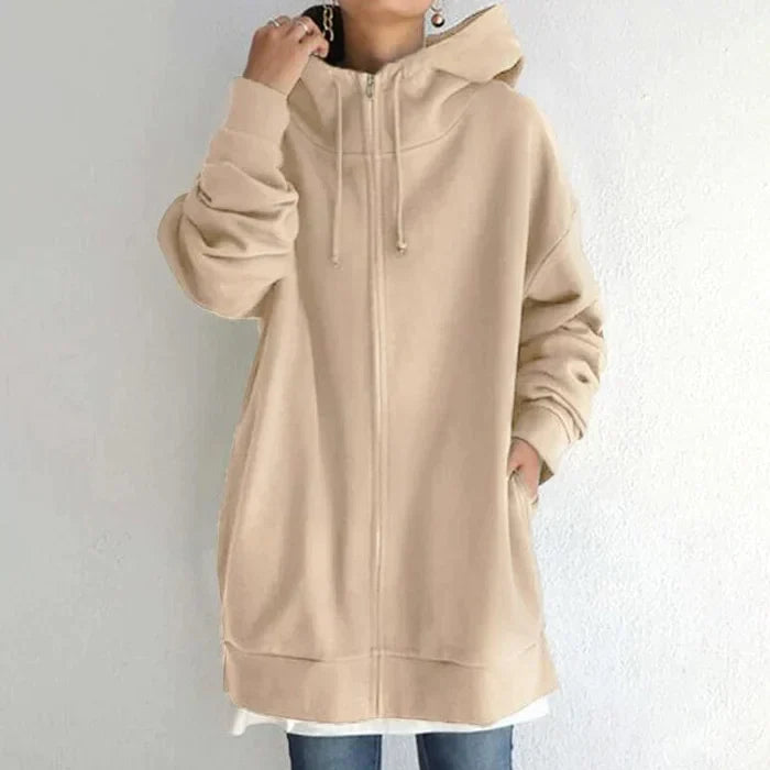 Coat - Polyester Blend Hooded Design And Light Warmth