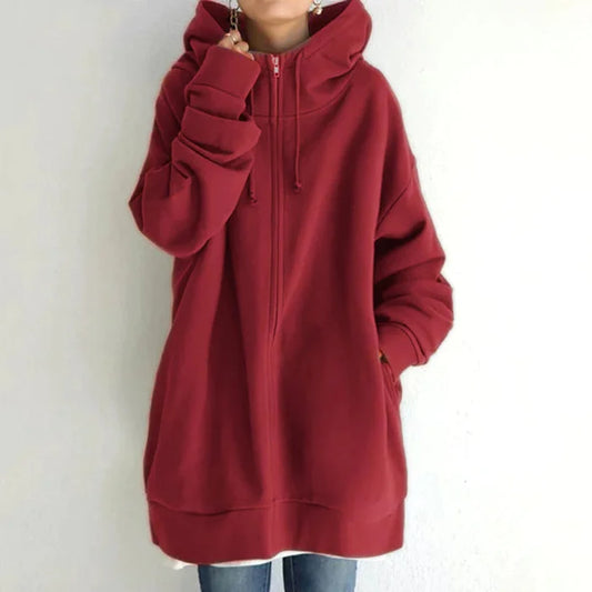 Coat - Polyester Blend Hooded Design And Light Warmth