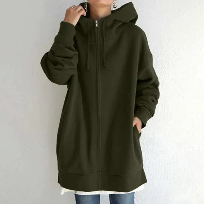 Coat - Polyester Blend Hooded Design And Light Warmth