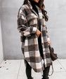Coat - Warm-Fiber Blend Structured Collar & Blocks Drafts