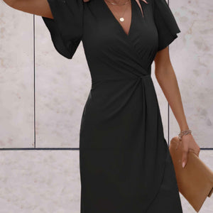 Dam Wrap Klänning Högkvalitativt Material V-ringning