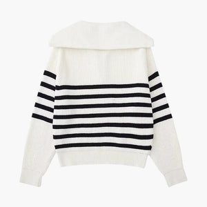 Striped Zip Up Sweater