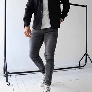 Herrskjorta Bomull Avslappnad Stil för Herrar