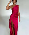 Elvira One-Shoulder Dress with High Slit