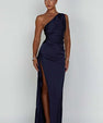 Elvira One-Shoulder Dress with High Slit
