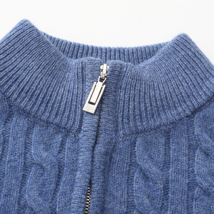 100% Cashmere Woven Half Zip