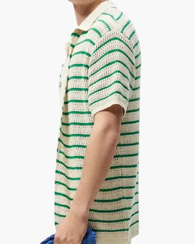 Marbella - Stickad Skjorta med Knappar