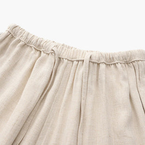 Beige elastic waistband skirt with soft gathered fabric detail from Min butik
