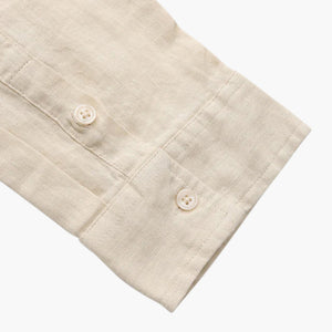 Beige linen shirt cuff with two buttons from Min butik